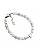 beautiful soft white cultured pearls kids christening bracelets